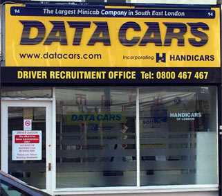 Photograph showing the Data Cars office. 92-94 Lee High Road, Lewisham, London, SE13 5PT